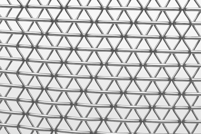 Siatka architektoniczna INOX karbowana tkana, oczko trójkątne